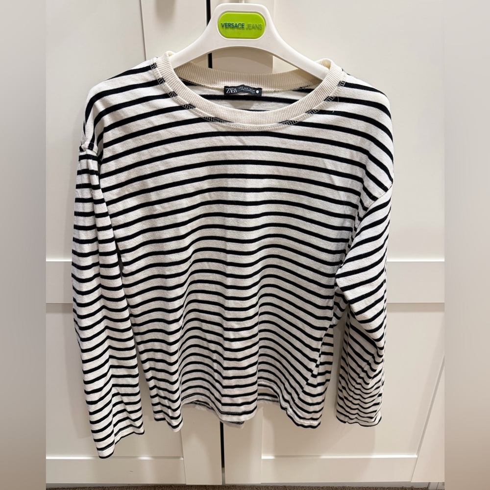 Zara striped long-sleeve sweatshirt
